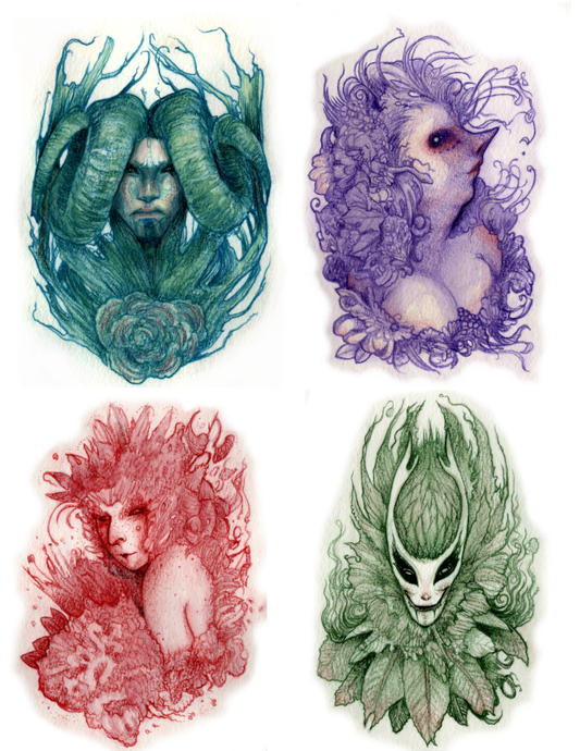 Four of the Fae Art Prints